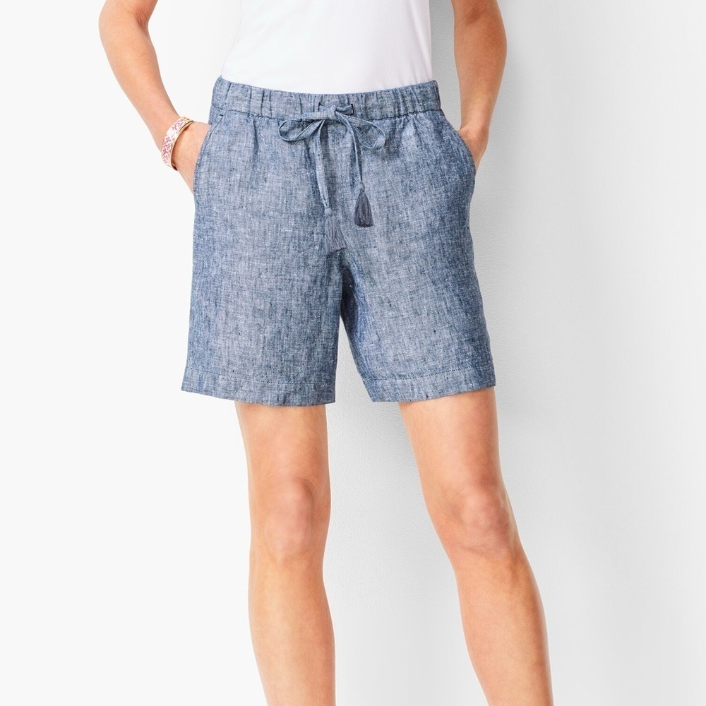 Talbots Drawstring Washed Linen Shorts - image 2